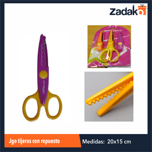 ZP-1435 JUEGO TIJERAS CON REPUESTO CON 1 PZ O CAJA CON 240 PZS