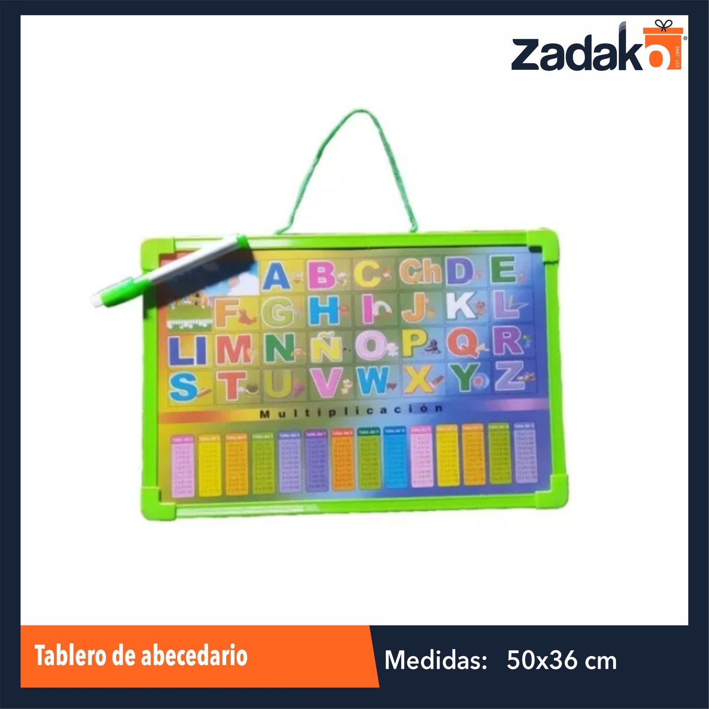 ZP-1450 TABLERO DE ABECEDARIO DE 50 X 36 CM CON 1 PZ O CAJA CON 96 PZS