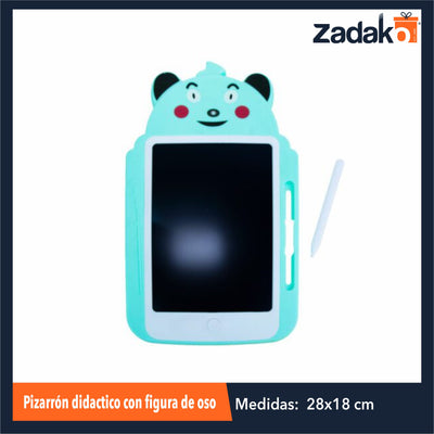 ZP-1476 PIZARRÓN DIDACTICO CON FIGURA DE OSO CON 1 PZ O CAJA CON 72 PZS