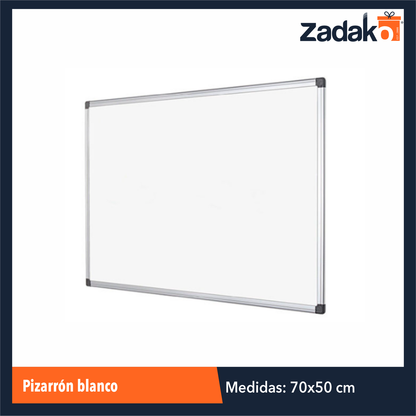 ZP-1487 PIZARRON BLANCO 50 x 70 CM CON 1 PZ O CAJA CON 20 PZS