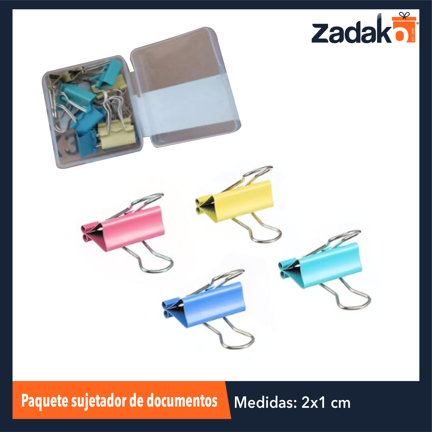 ZP-1496 PAQUETE SUJETADOR DE DOCUMENTOS CON 1 PZ O CAJA CON 480 PZS