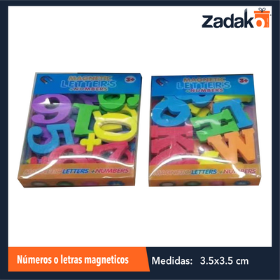 ZP-1504 NUMEROS O LETRAS MAGNETICOS 3.5 x 3.5 x0.65 CM  CON 1 PZ O CAJA CON 360 PZS