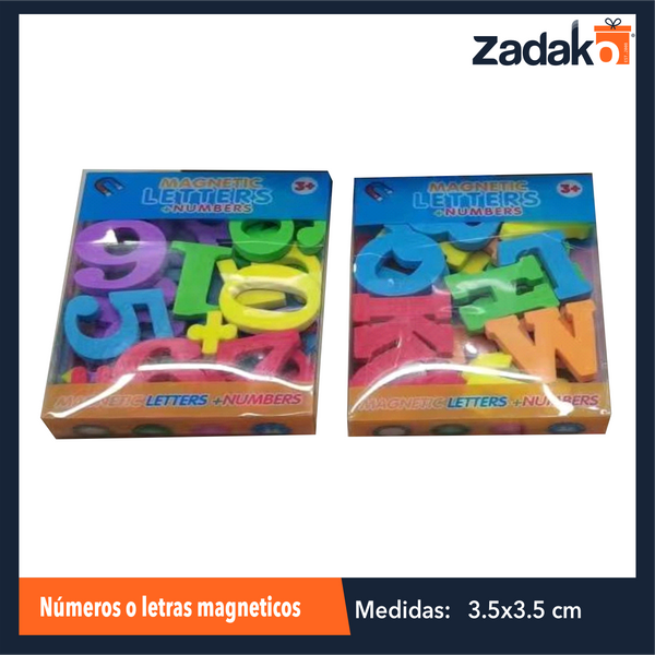 ZP-1504 NUMEROS O LETRAS MAGNETICOS 3.5x3.5x0.65 CM  CON 1 PZ O CAJA CON 360 PZS