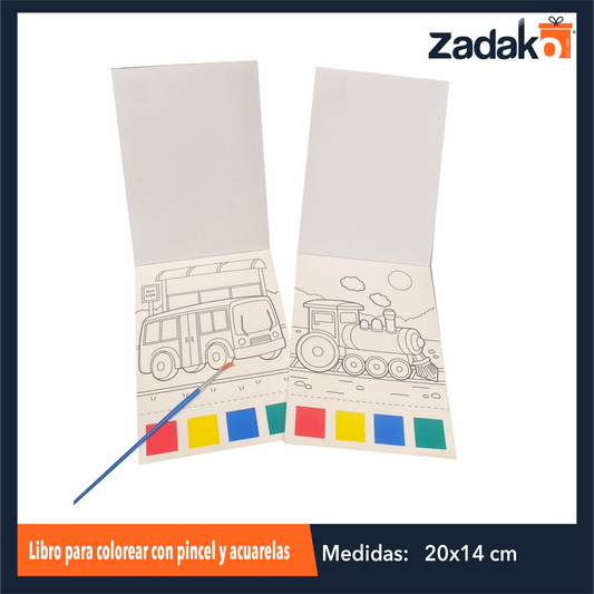 ZP-1516 LIBRO PARA COLOREAR CON PINCEL Y ACUARELAS CON 1 PZ O CAJA CON 720 PZS