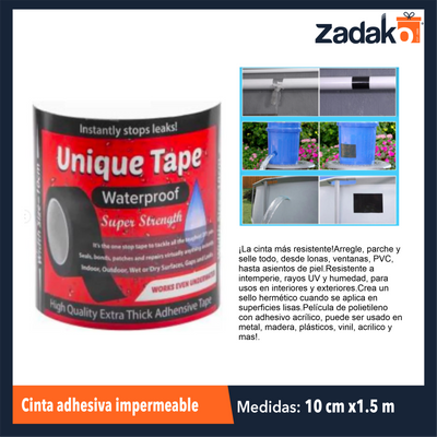 ZP-1522 CINTA ADHESIVA IMPERMEABLE, CON 1 PZ O CAJA CON 100 PZS