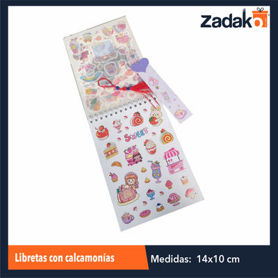 ZP-1525 LIBRETAS CON  CALCAMONIAS CON 1 PZ O CAJA CON 864 PZS