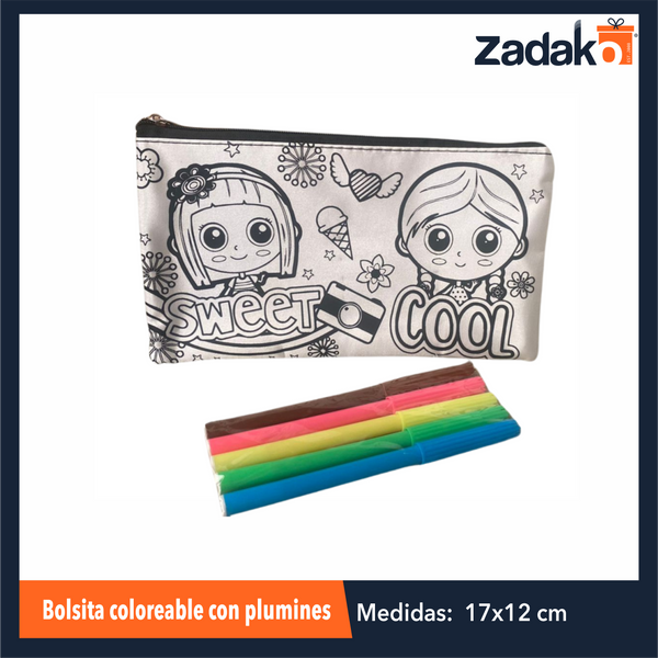 ZP-1530 BOLSITA COLOREABLE  CON PLUMINES CON 1 PZ O CAJA CON 288 PZS