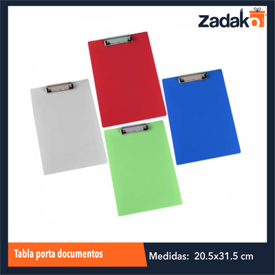 ZP-1548 TABLA PORTA DOCUMENTOS 22.5 X 31.5 CM CON 1 PZ O CAJA CON 100 PZS