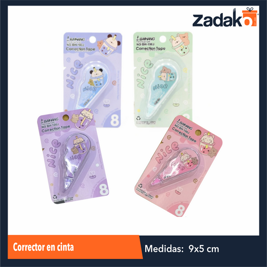 ZP-1571 CORRECTOR EN CINTA CON 4 COLORES O CAJA CON 576 PQTS