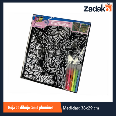 ZP-1577 HOJA DE DIBUJO CON 6 PLUMINES CON 1 PZ O CAJA CON 144 PZS