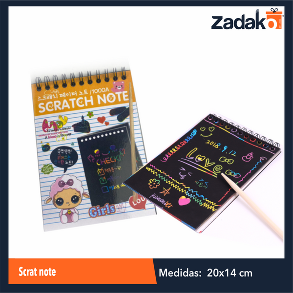 GPM-0479 LIBRETA SCRATCH 10 HOJAS  14 X 20 CM CON 1 PZ O CAJA CON 360 PZS