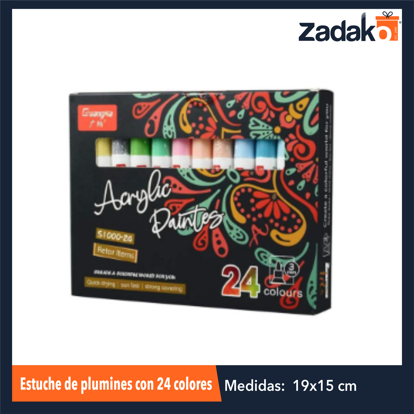 ZP-1605 ESTUCHE DE PLUMINES CON 24 COLORES O CAJA CON 48 PQTS