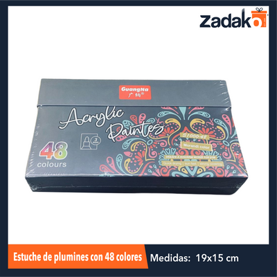 ZP-1607 ESTUCHE DE PLUMINES CON 48 COLORES O CAJA CON 24  PQTS