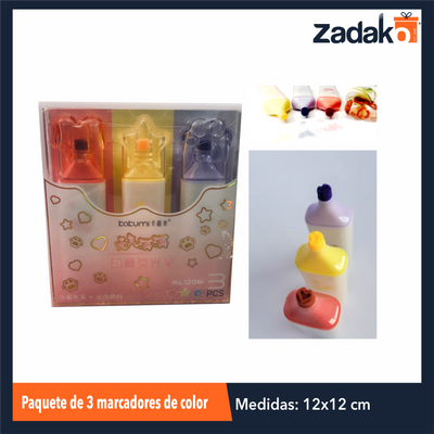 ZP-1649 PAQUETE DE 3 MARCADORES DE COLOR CON 1 PZ O CAJA CON 240 PZS