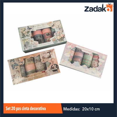 ZP-1656 SET 20 PZS CINTA DECORATIVA CON 1 PQT O CAJA CON 240 PQTS