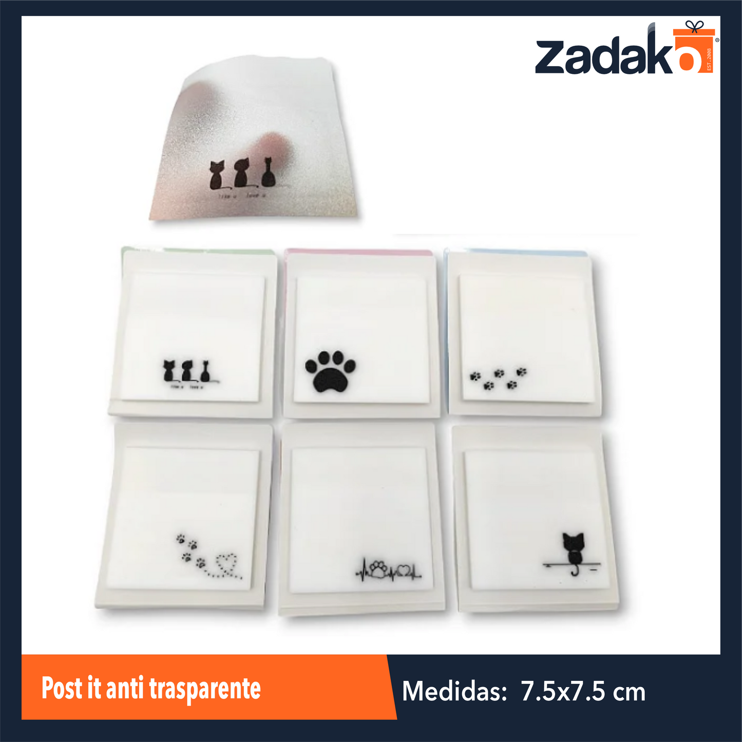 ZP-1670 POST IT  TRASPARENTE CON 1 PZ O CAJA CON 1200 PZS