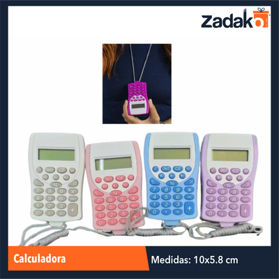 ZP-1676 CALCULADORA DE 10 X 5.8 CM DE DIFERENTES COLORES CON 1 PZ O CAJA CON 500 PZS