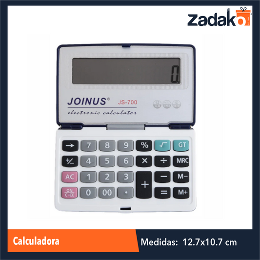 ZP-1685 CALCULADORA DE 12.7x10.7 CM CON 1 PZ O CAJA CON 200 PZS