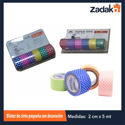 ZP1159 BLISTER DE CINTA PEQUEÑA CON DECORACION CON 6 PZS O CAJA CON 240 PZS