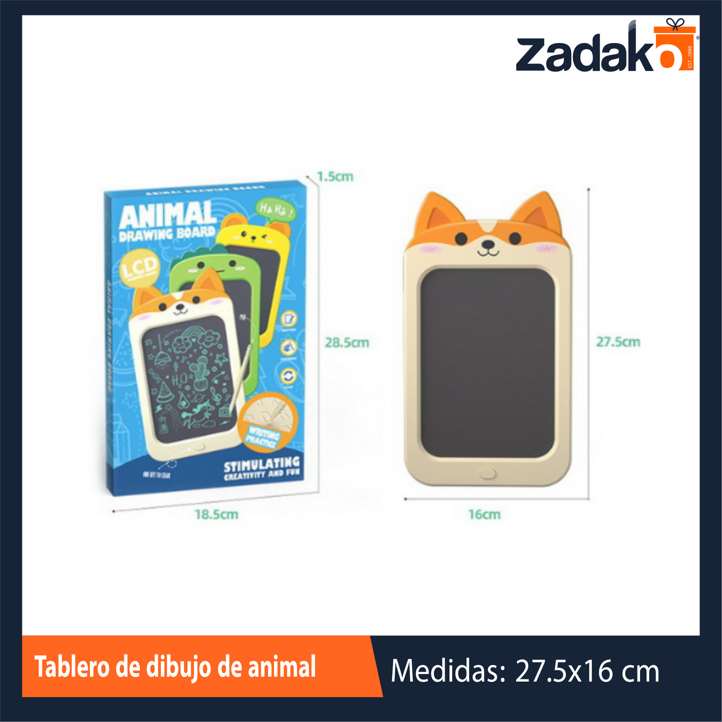 ZP-1720 TABLERO DE DIBUJO DE ANIMAL DE 1 PZS O CAJA CON 96 PZS