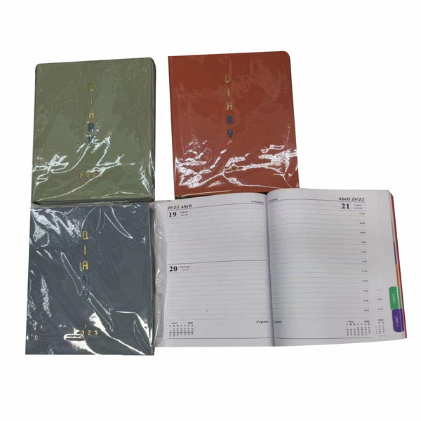 ZP-2000 / HFY-12839 AGENDA LISA 14.5 X 21 CM 2025  CON 1 PZ O CAJA CON 80 PZS