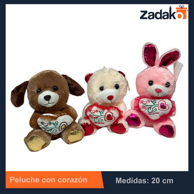 ZT-0116 PELUCHE CON CORAZON CON 1 PZ O CAJA CON 200 PZS