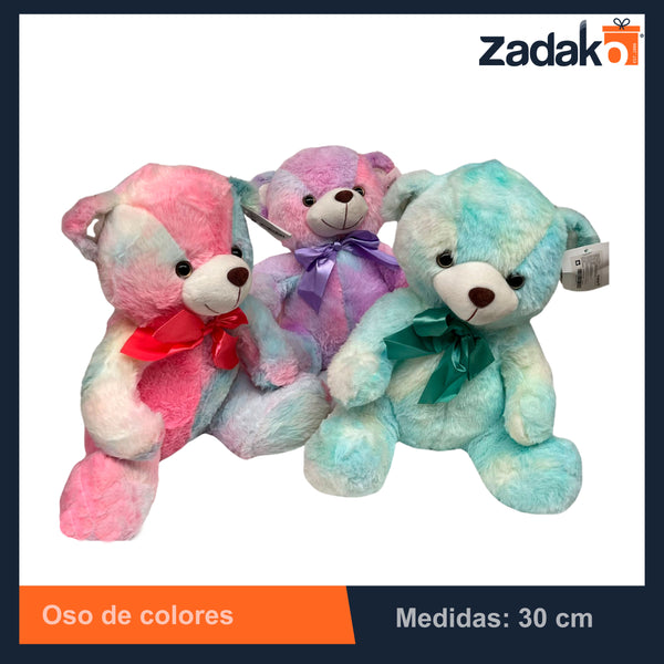 ZT-0118 OSO DE COLORES CON MOÑO CON 1 PZ O CAJA CON 80 PZS