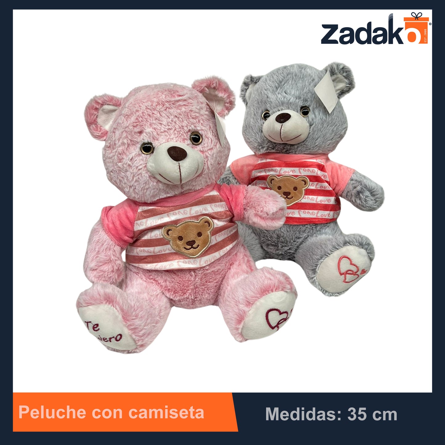 ZT-0119 OSO DE PELUCHE CON CAMISETA CON 1 PZ O CAJA CON 50 PZS