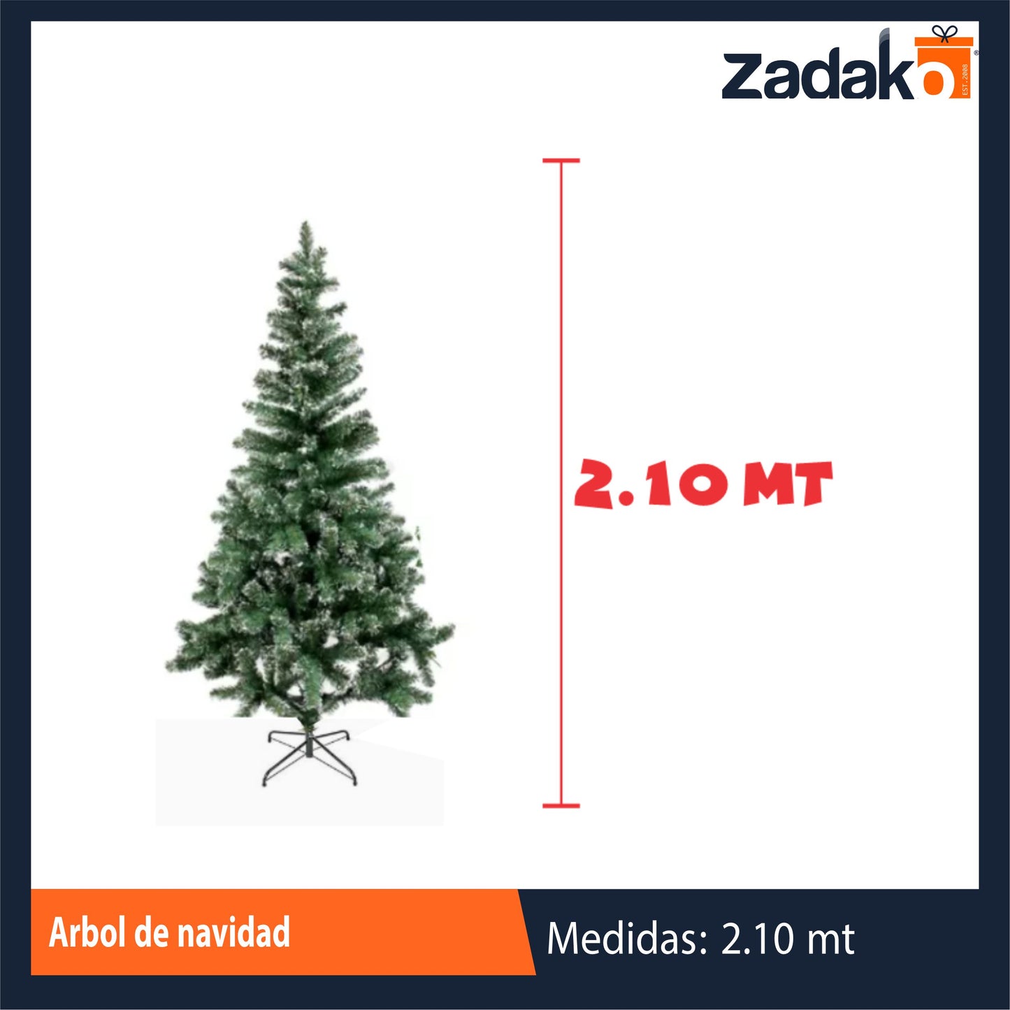 Z-02-NVD-009255 | ZT-0090 ARBOL DE NAVIDAD 2.10 MTRS DE ALTO CON 1 PZ