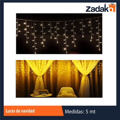 ZT-0377 CORTINA DE LUCES DE 5M CON 1 PZ O CAJA CON 24 PZS