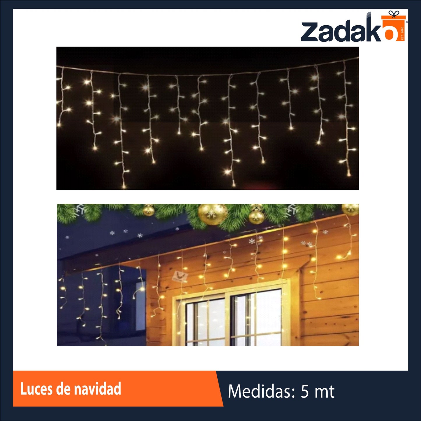 ZT-0378 CORTINA DE LUCES DE 6.1 M CON 1 PZ O CAJA CON 18 PZS