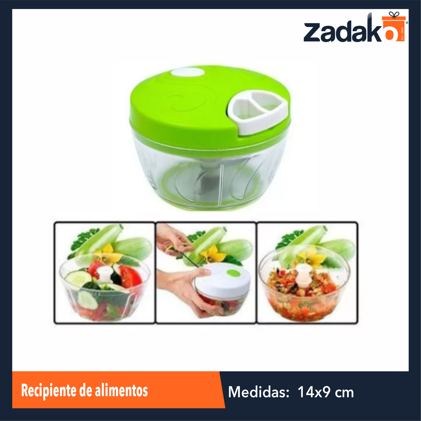 ZC-0451 RECIPIENTE PROCESADOR DE  ALIMENTOS CON 1 PZ O CAJA CON 60 PZS