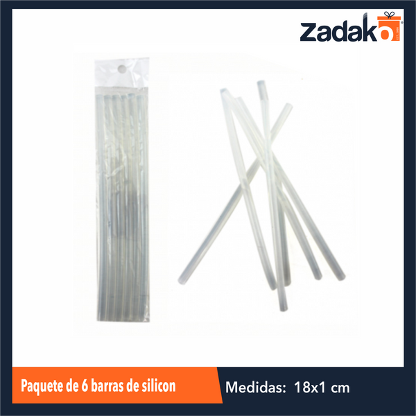ZF-0244 PAQUETE DE 6 BARRAS DE SILICON CON 1 PQT O CAJA CON 192 PQTS