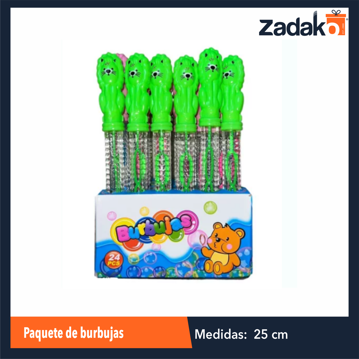 ZJ-1478 PAQUETE DE BURBUJAS DE 25 CM CON 24 PZS O CAJA CON 12 PQTS