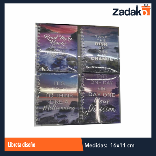 ZP-1106 LIBRETA CON DISEÑO CON 1 PZ O CAJA CON 72 PZS