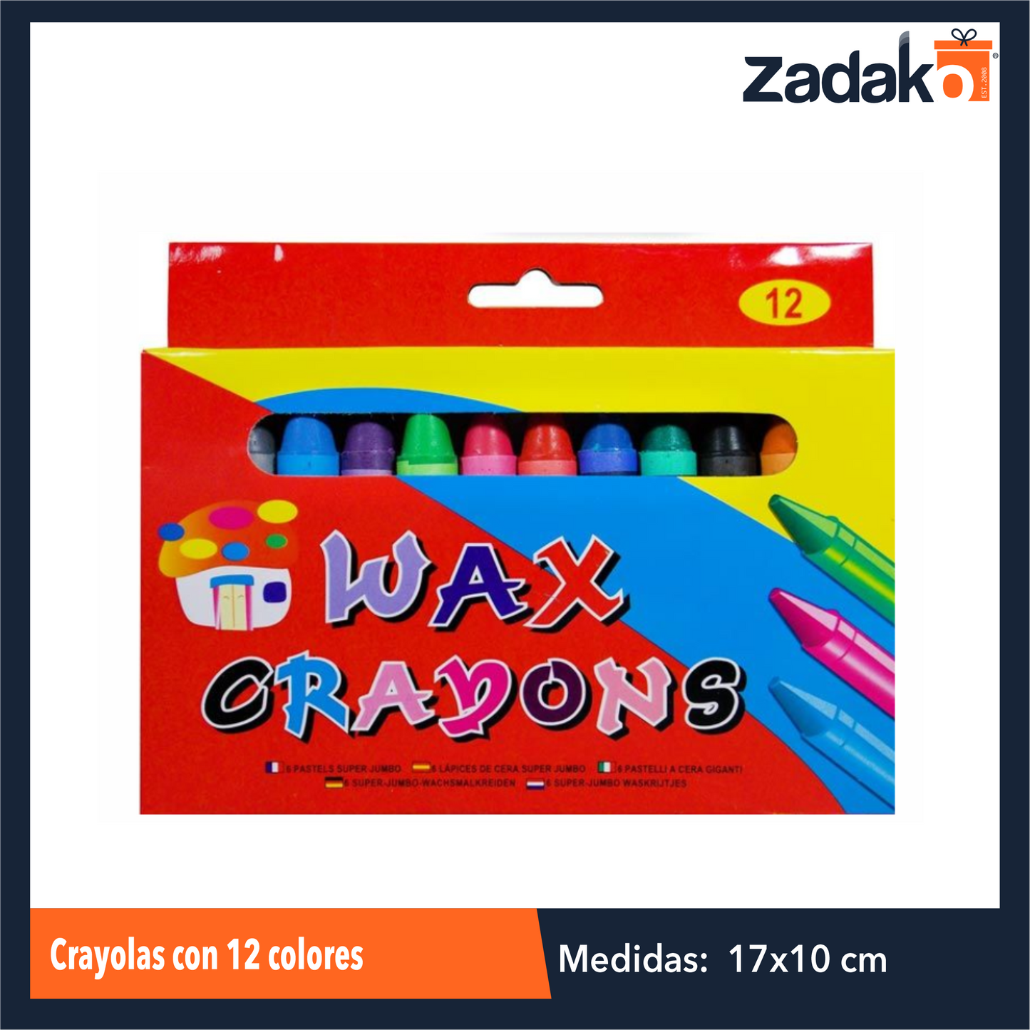 ZP-1559 CRAYOLAS CON 12 COLORES CON 1 PZ O CAJA CON 144 PZS